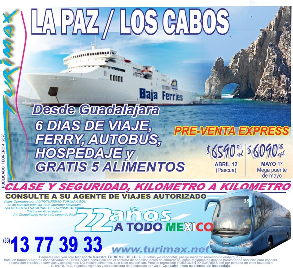 La Paz, Los Cabos bcs, en ferry.